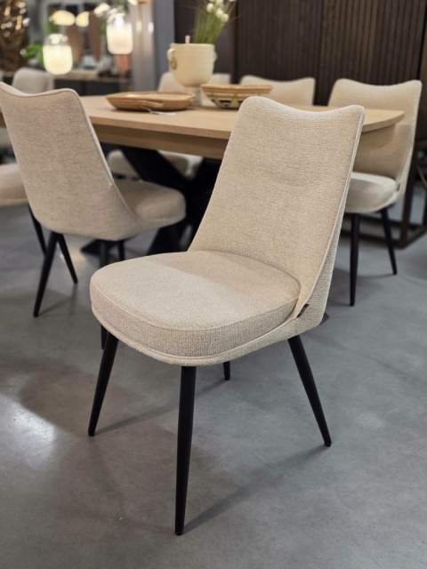 [na zamówienie] Krzesło do jadalni HESTER – mikrofibra, kolor beżowy / kremowy (Beige / Creme)