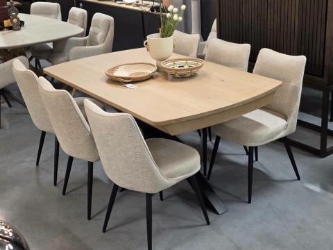 [od ręki] Krzesło do jadalni HESTER – mikrofibra, kolor beżowy / kremowy (Beige / Creme)