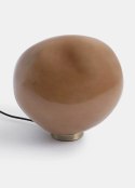 [od ręki] Lampa stołowa COCOmaison ABBY 33 cm - szklana, jasnobrązowa ze złotą podstawą, ściemniana