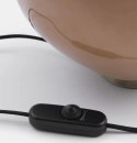 [od ręki] Lampa stołowa COCOmaison ABBY 33 cm - szklana, jasnobrązowa ze złotą podstawą, ściemniana