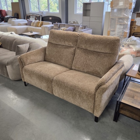 [od ręki] Sofa 2,5-osobowa CORK (185 cm) – sprężyny kieszeniowe, tkanina chenille Valencia ciepły beż / koper