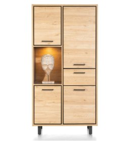 [od ręki] Zestaw mebli salonowych HAPPY@HOME OSTRAVA – Wysoka witryna 100 cm + Szafka RTV 200 cm z LED