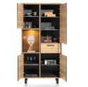 [od ręki] Zestaw mebli salonowych HAPPY@HOME OSTRAVA – Wysoka witryna 100 cm + Szafka RTV 200 cm z LED