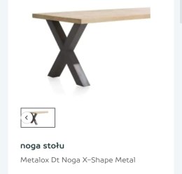 Rozkładany stół 190 + 50 x 100 cm Metalox nieregularna krawędź