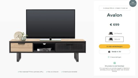 [M] Szafka RTV 160 cm H&H Avalon/ Avalox natural VINTAGE OAK