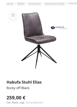 Komplet 6 krzeseł obrotowych Habufa Elias