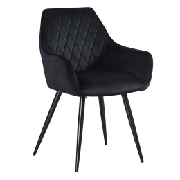 Krzesło tapicerowane czarne Carbo Soft Velvet