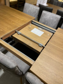 Rozkładany stół 190 + 50 x 100 cm Metalox nieregularna krawędź